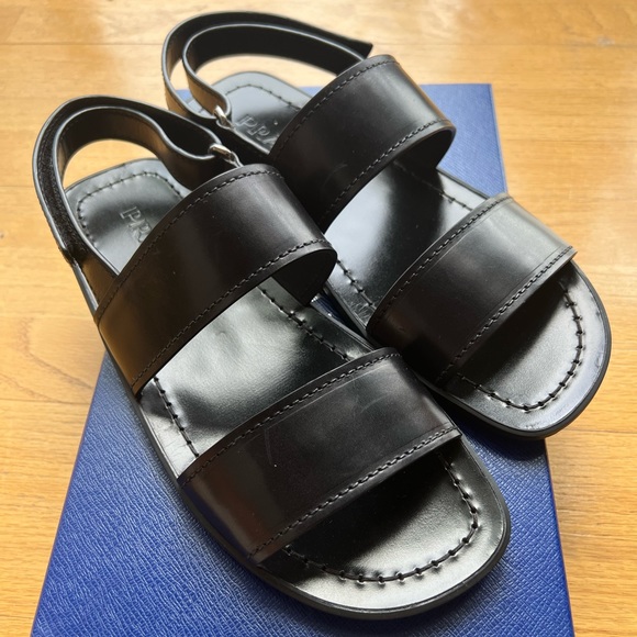Black Prada Leather Sandals (men) - Picture 10 of 10